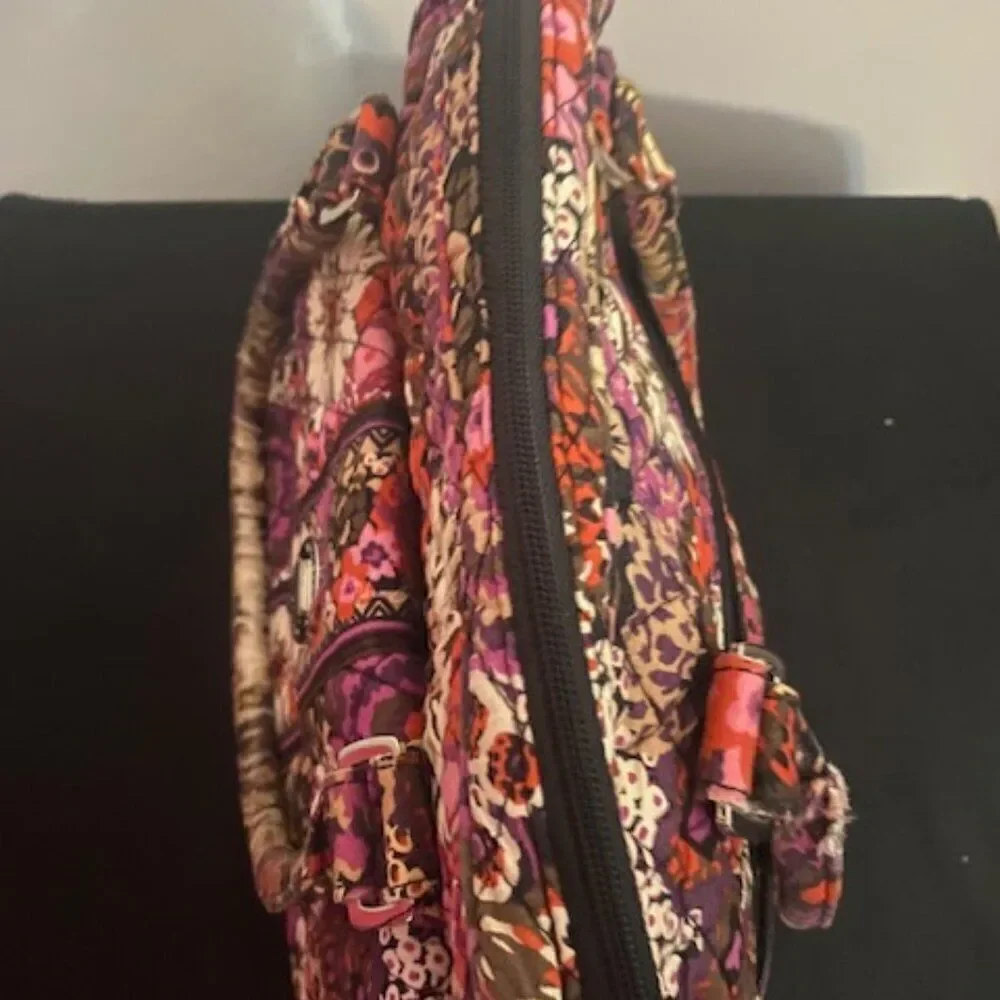 Vera Bradley Pink/Purple/Orange Floral turn lock satchel